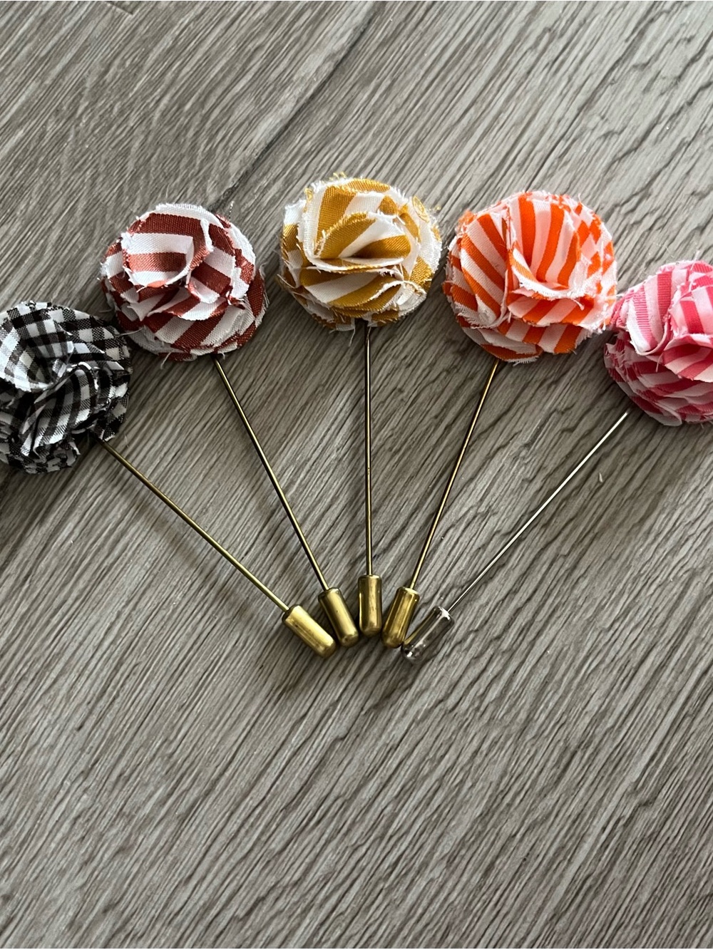 Floral Stripe Lapel Pins - Multi Color Set
